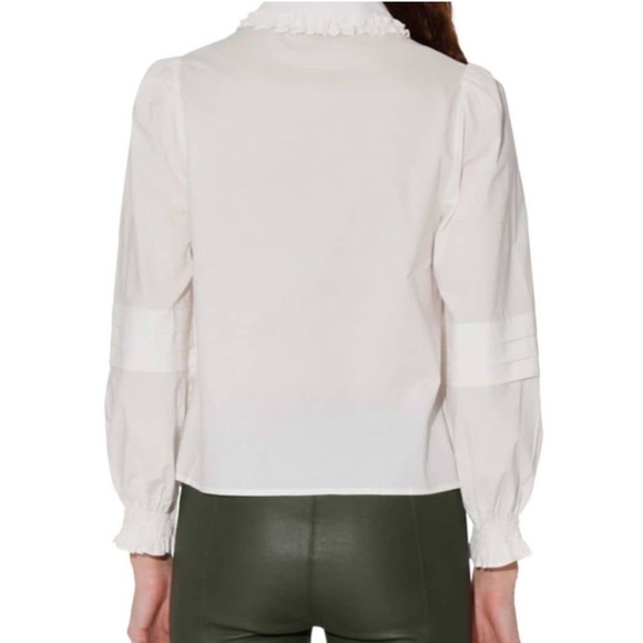Walter Baker- White Longsleeve Buttondown Ruffle Collar Shirt - Picture 2 of 5